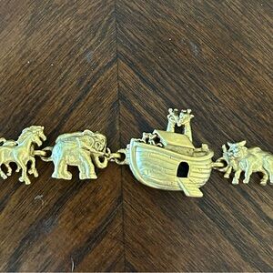 Gold tone Noah's Ark Bracelet